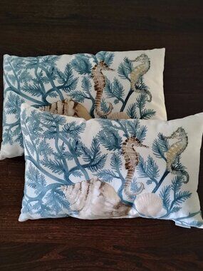 Set of 2 Pottery Barn Coastal Outdoor Pillows